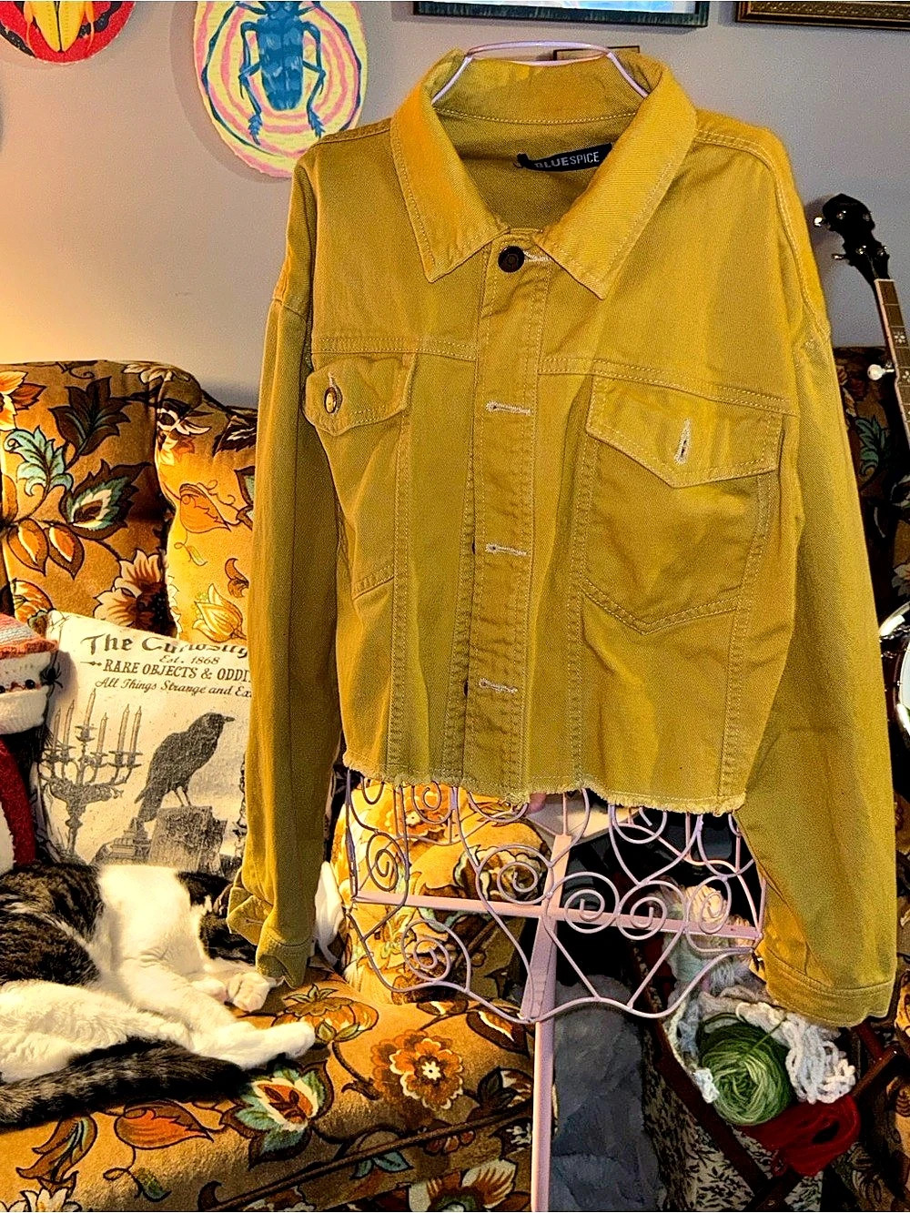 BlueSpice Cropped Utility Jacket in Yellow